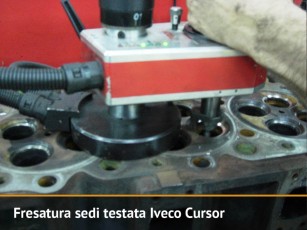 Fresatura sedi testata IVECO Cursor